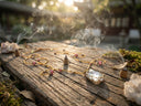 Yue TerraBrio gemstone jewelry in a quiet ritual-inspired setting, representing mindful ritual care, symbolic energy, and personal intention.