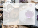 Natural crystal polishing process showing gemstone craftsmanship, material care, and thoughtful jewelry making.