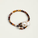 Yue TerraBrio Terrane Ember bracelet with faceted jasper beads, a freshwater baroque pearl, and 925 sterling silver details.